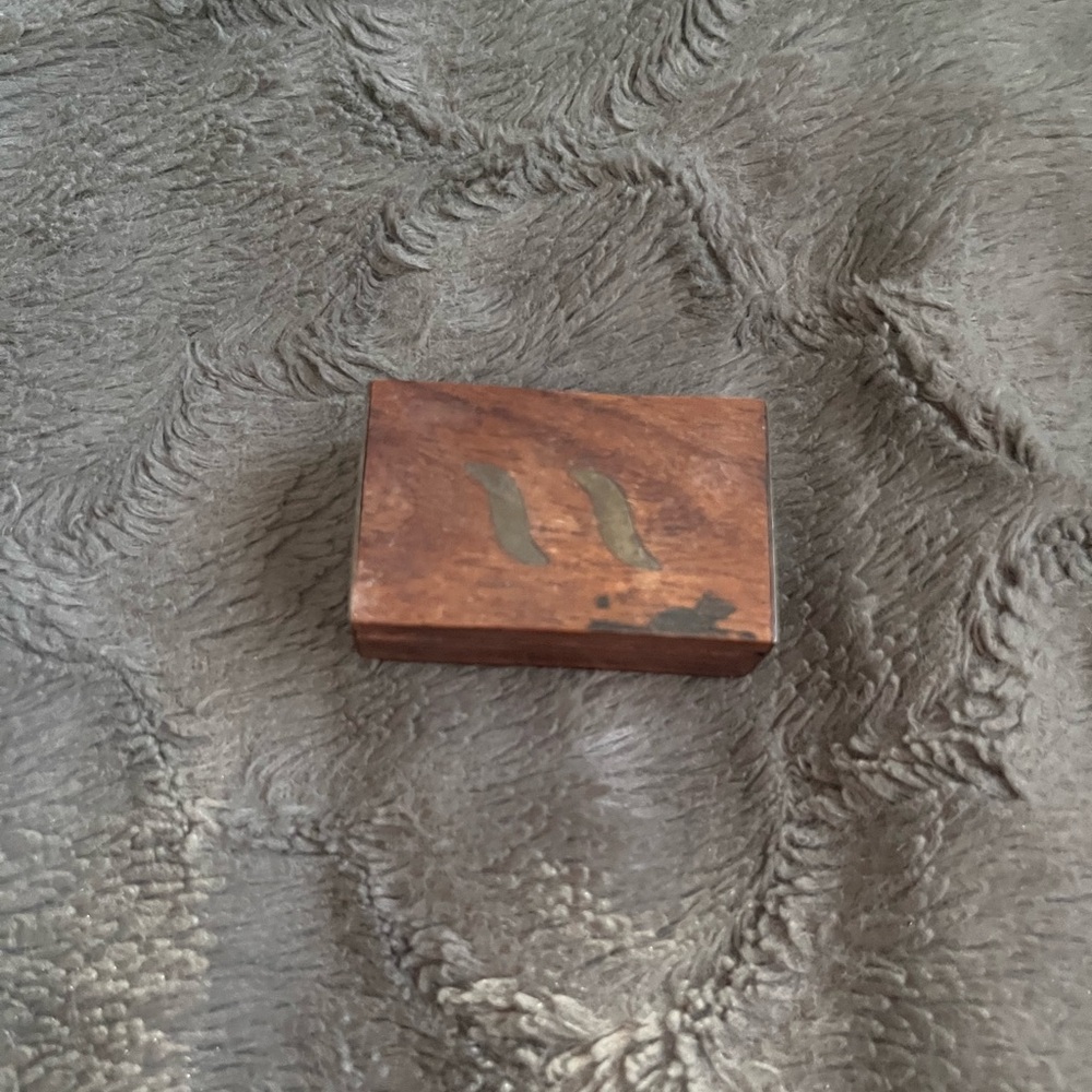 Vintage Wooden Trinket Box with Inlay